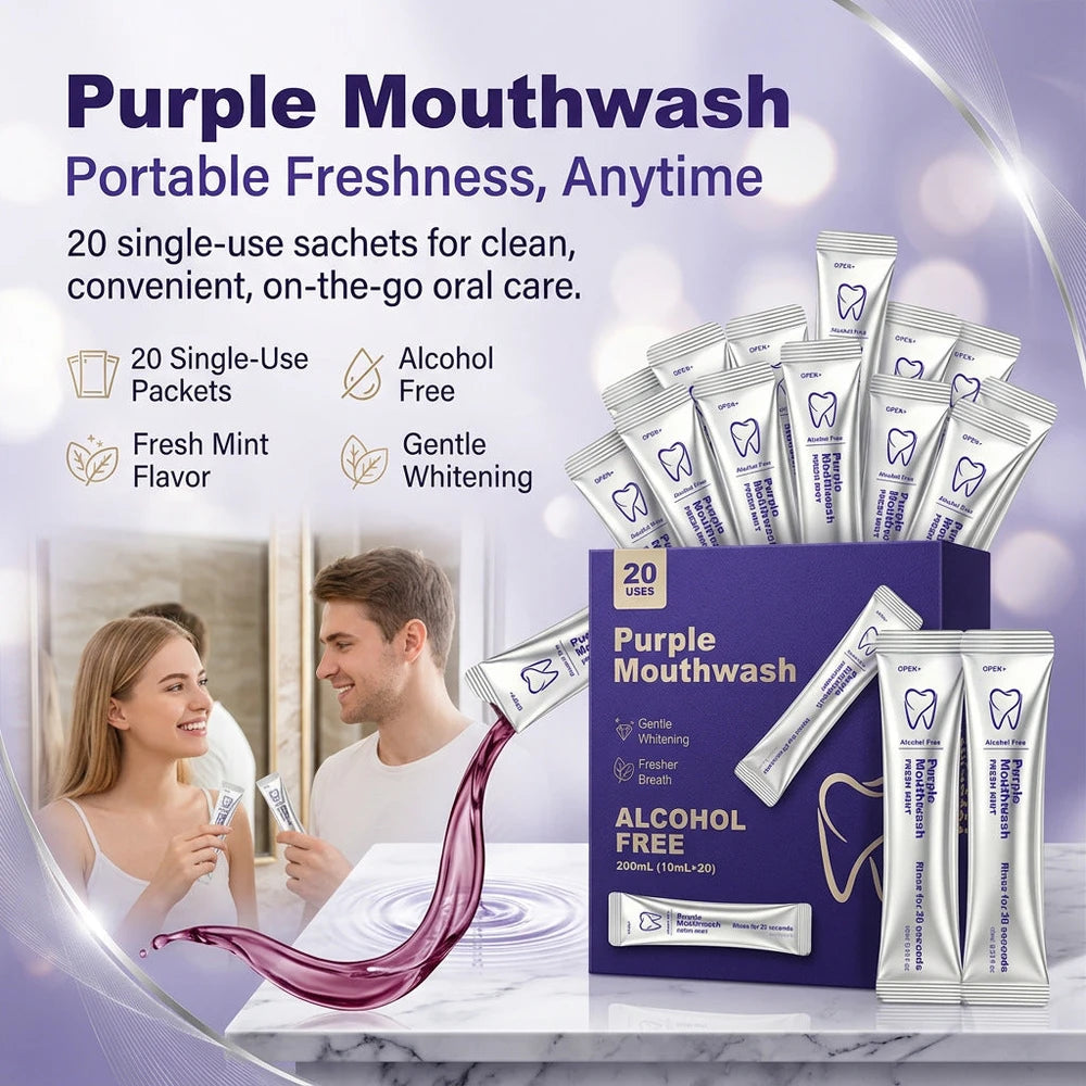 Purple Mouthwash Whitening Packets